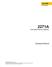 Thumbnail of document Manual - 2271A Industrial Pressure Calibrator